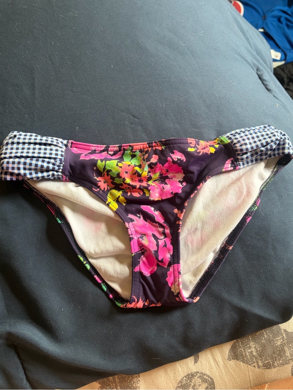 dELiA*s Floral Bikini Bottoms in Purple, Pink and Green